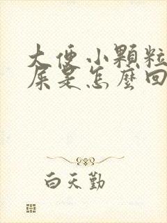 大便小颗粒像羊屎是怎么回事封面
