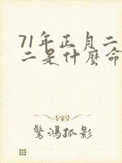 71年正月二十二是什么命