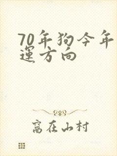 70年狗今年财运方向