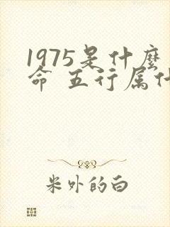 1975是什么命 五行属什么封面