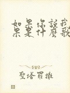 如果你说我说如果是什么歌的歌词封面