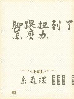 脚踝扭到了肿了怎么办