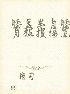 膝盖半月膝盖半月板损伤怎么治封面