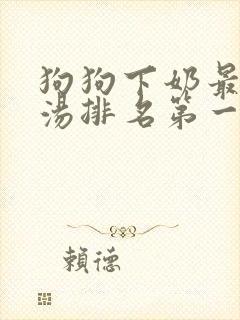 狗狗下奶最快的汤排名第一名