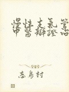 慢性支气管炎的中医辩证治疗封面