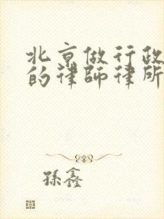 北京做行政诉讼的律师律所