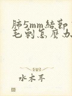 肺5mm结节有毛刺怎么办
