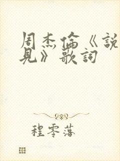 周杰伦《说了再见》歌词