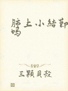 肺上小结节消失吗