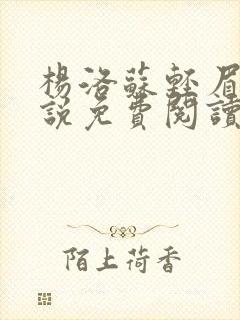 杨洛苏轻眉笔小说免费阅读