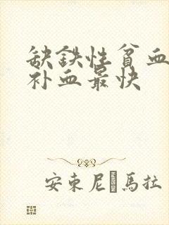 缺铁性贫血吃啥补血最快