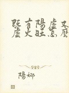 既有阳虚又有阴虚火旺怎么调理