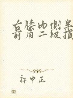 右膝内侧半月板前角二级损伤伴韧带撕裂