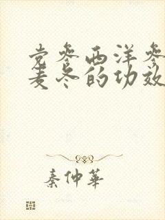 党参西洋参黄芪麦冬的功效