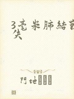 3毫米肺结节消失
