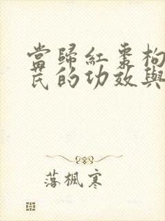 当归红枣枸杞黄芪的功效与作用