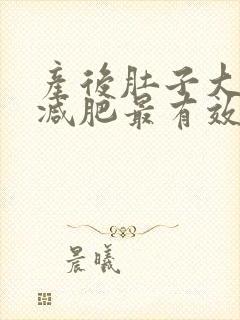 产后肚子大怎么减肥最有效