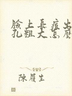脸上长痘出油毛孔粗大怎么办