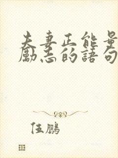 夫妻正能量的话励志的语句