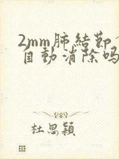 2mm肺结节会自动消除吗