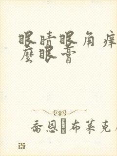 眼睛眼角痒用什么眼膏
