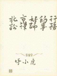 北京好的行政诉讼律师事务所