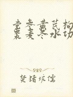 党参黄芪枸杞红枣麦冬水功效