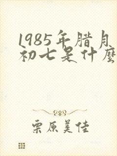 1985年腊月初七是什么命