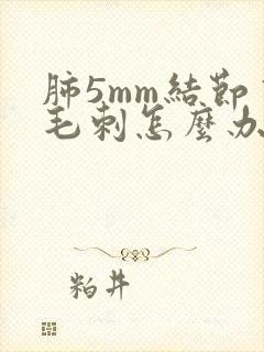 肺5mm结节有毛刺怎么办封面