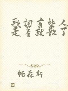 歌词有些人走着走着就散了是什么歌