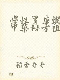 慢性胃糜烂胃炎中药秘方祖传封面