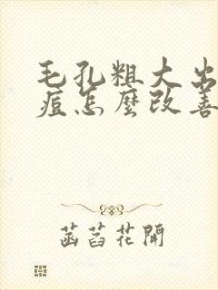 毛孔粗大出油长痘怎么改善