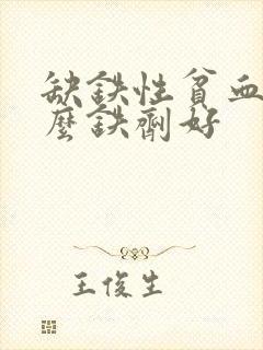 缺铁性贫血补什么铁剂好封面