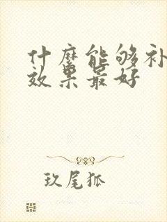 什么能够补气血效果最好