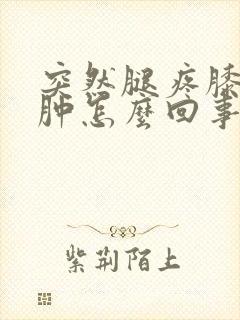 突然腿疼膝盖疼肿怎么回事