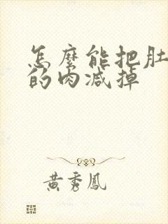 怎么能把肚子上的肉减掉
