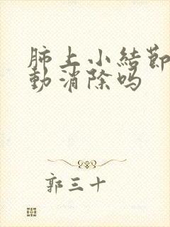 肺上小结节会自动消除吗