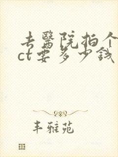 去医院拍个头部ct要多少钱
