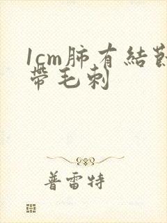 1cm肺有结节带毛刺