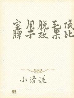 家用脱毛仪哪个牌子效果比较好
