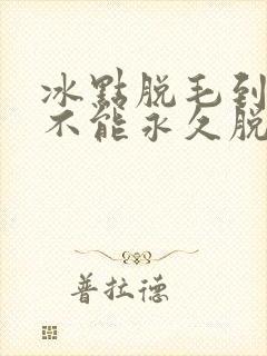 冰点脱毛到底能不能永久脱毛