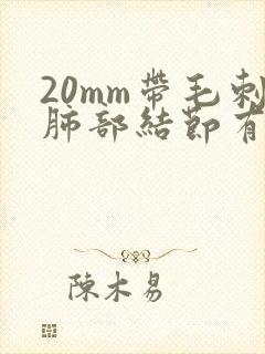 20mm带毛刺肺部结节有危险吗封面