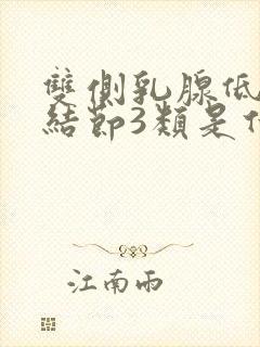 双侧乳腺低回声结节3类是什么意思