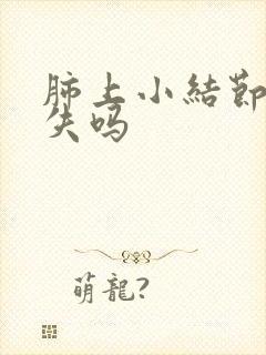 肺上小结节会消失吗