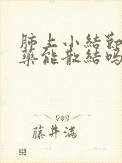 肺上小结节吃中药能散结吗