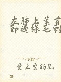 左肺上叶有小结节边缘毛刺