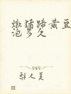 炖猪蹄黄豆需要泡多久