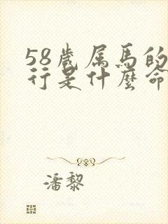 58岁属马的五行是什么命