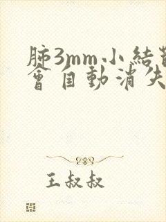 肺3mm小结节会自动消失吗