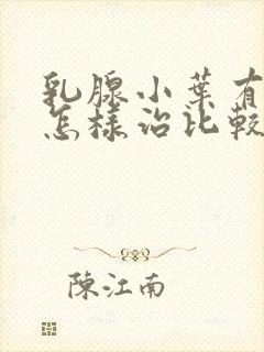 乳腺小叶有增生怎样治比较好